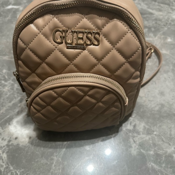 Guess Powder Mauve Quilted Los Angeles Women’s Packable Backpack Handbag - Picture 3 of 8